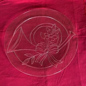 Vintage Princess House 13” Christmas Serving Plate featuring a French Horn